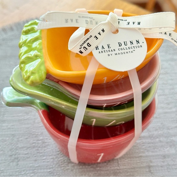 Rae Dunn Colorful Vegetable Shaped Ceramic Measuring Spoon Set Brand NEW!! - Picture 4 of 5